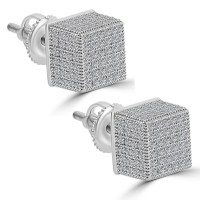 1.37 ct Round Cut Cubic Zirconia Stud Earrings in Screw Back